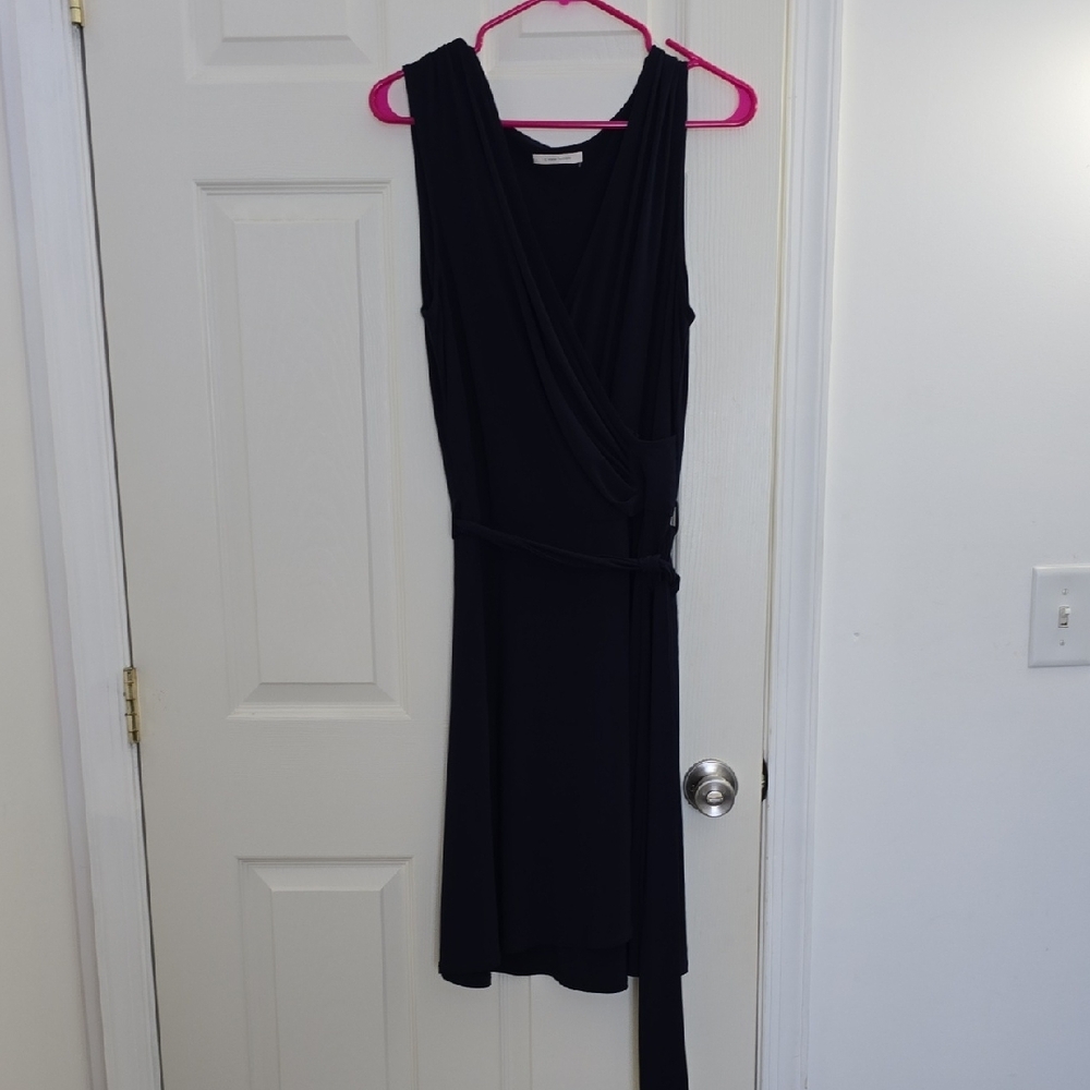 41 Hawthorn Blue Sleeveless Wrap Midi Dress